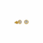 Solitärohrstecker Gelbgold 750 / 18K ca. 0,72ct in Zargenfassung - Bild 2 Vorschau