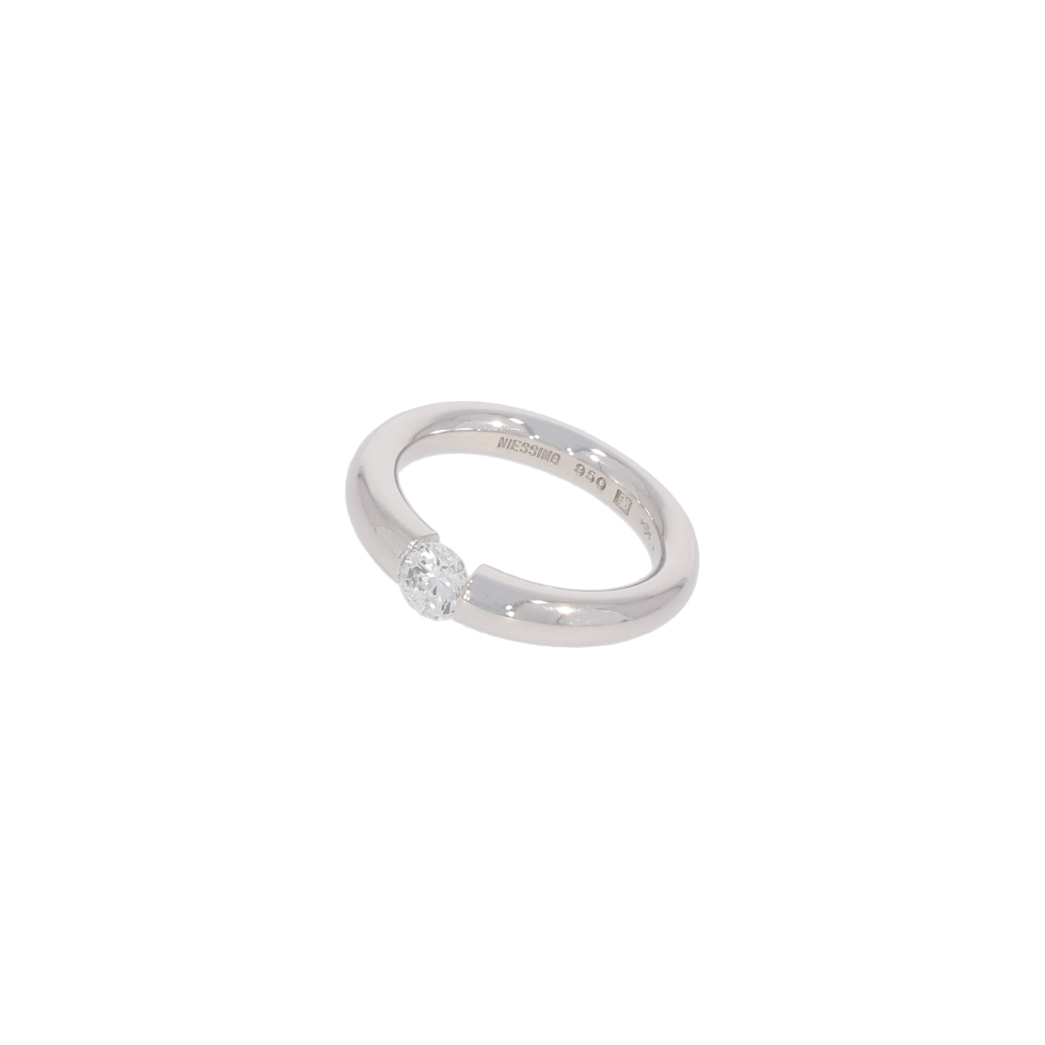 Niessing Spannring Verlauf Gr. 54 mit 0,5ct Platin 950 - Bild 3