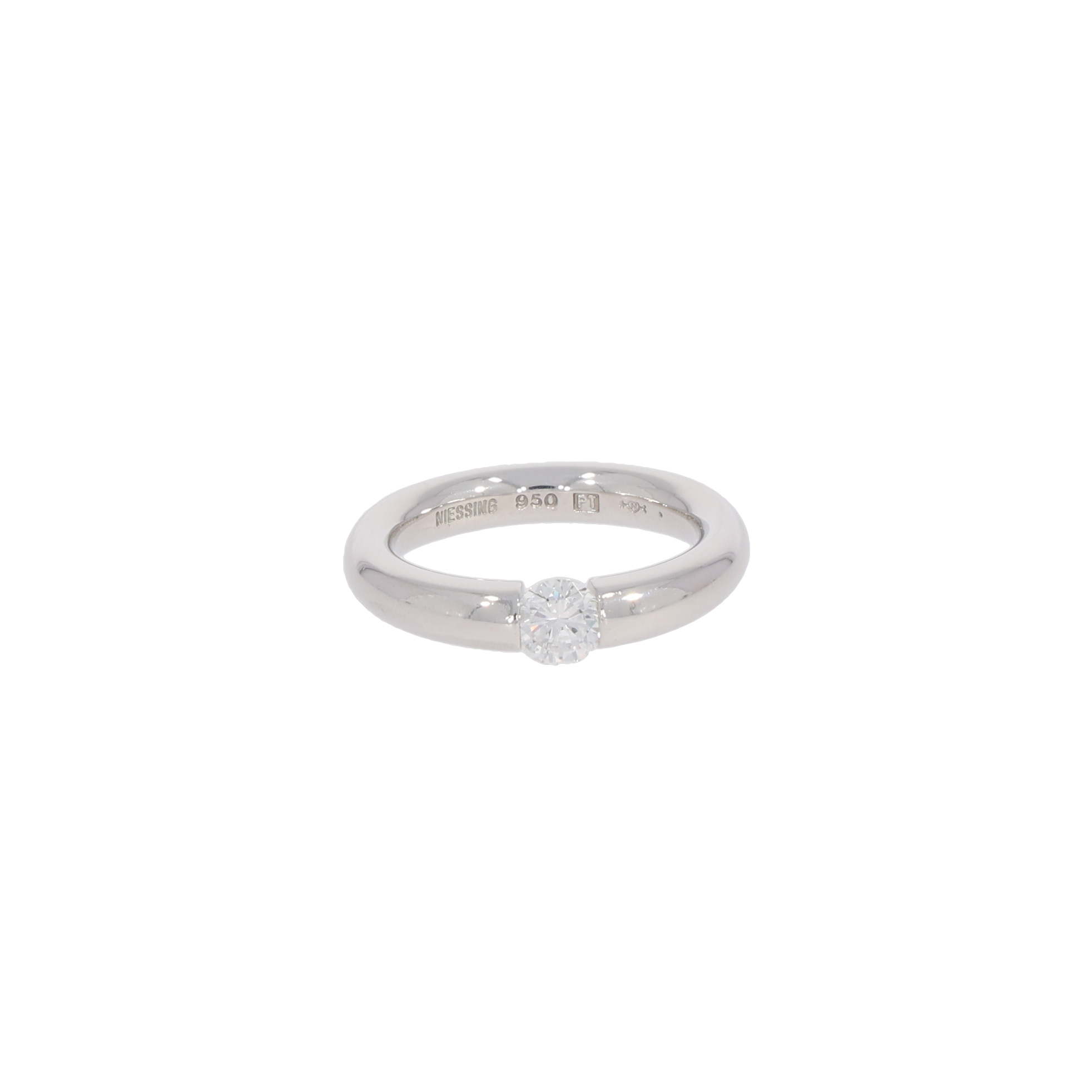 Niessing Spannring Verlauf Gr. 54 mit 0,5ct Platin 950