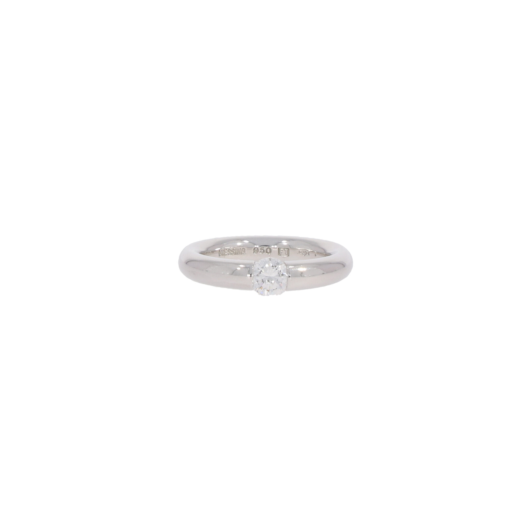 Niessing Spannring Verlauf Gr. 54 mit 0,5ct Platin 950 - Bild 4