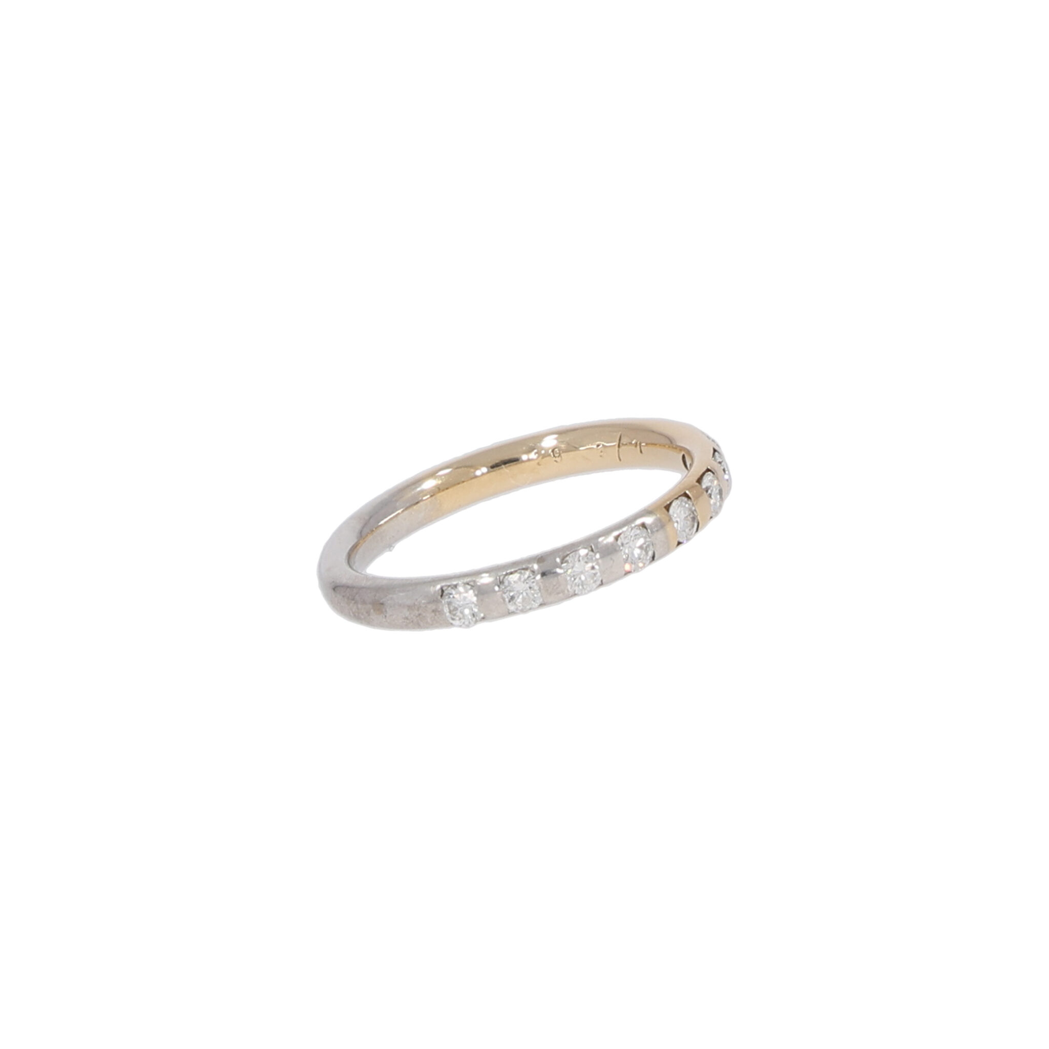 Ring halb Weißgold halb Gelbgold 585 / 14K mit 0,24ct Diamanten - Bild 2