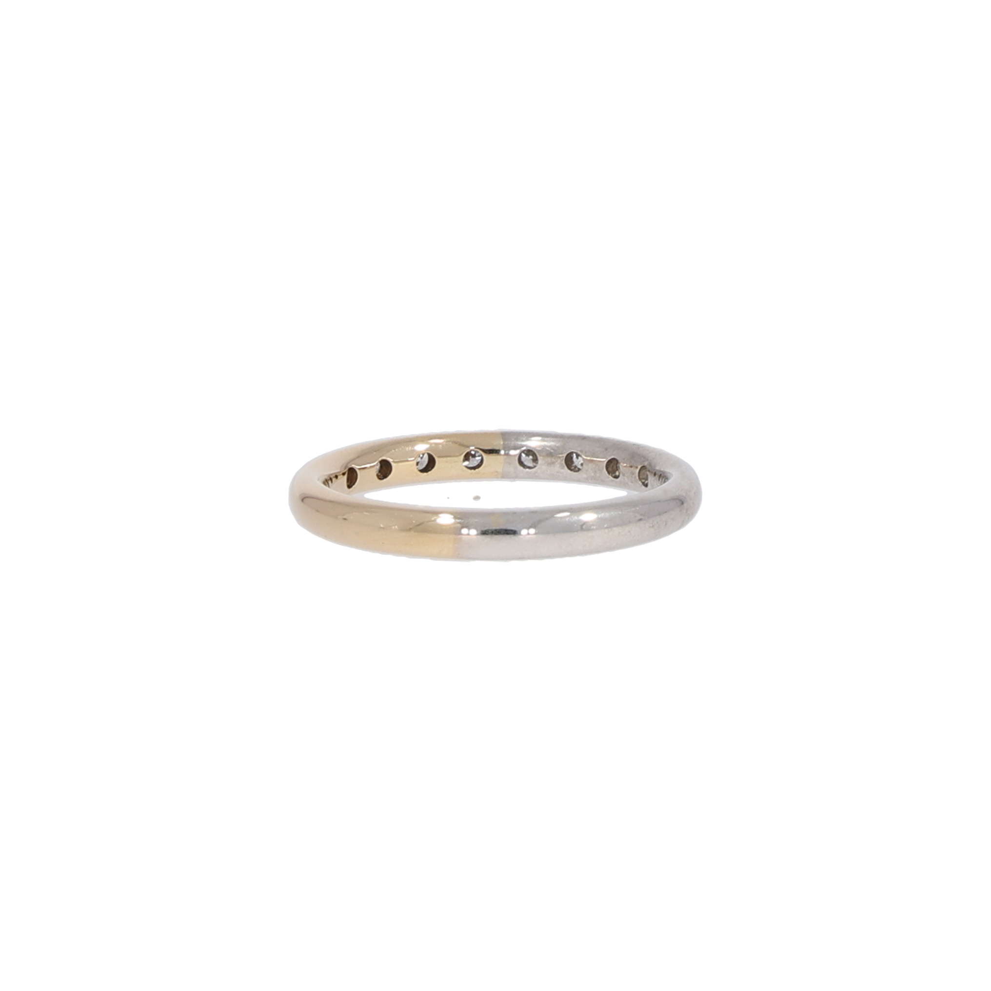 Ring halb Weißgold halb Gelbgold 585 / 14K mit 0,24ct Diamanten - Bild 3