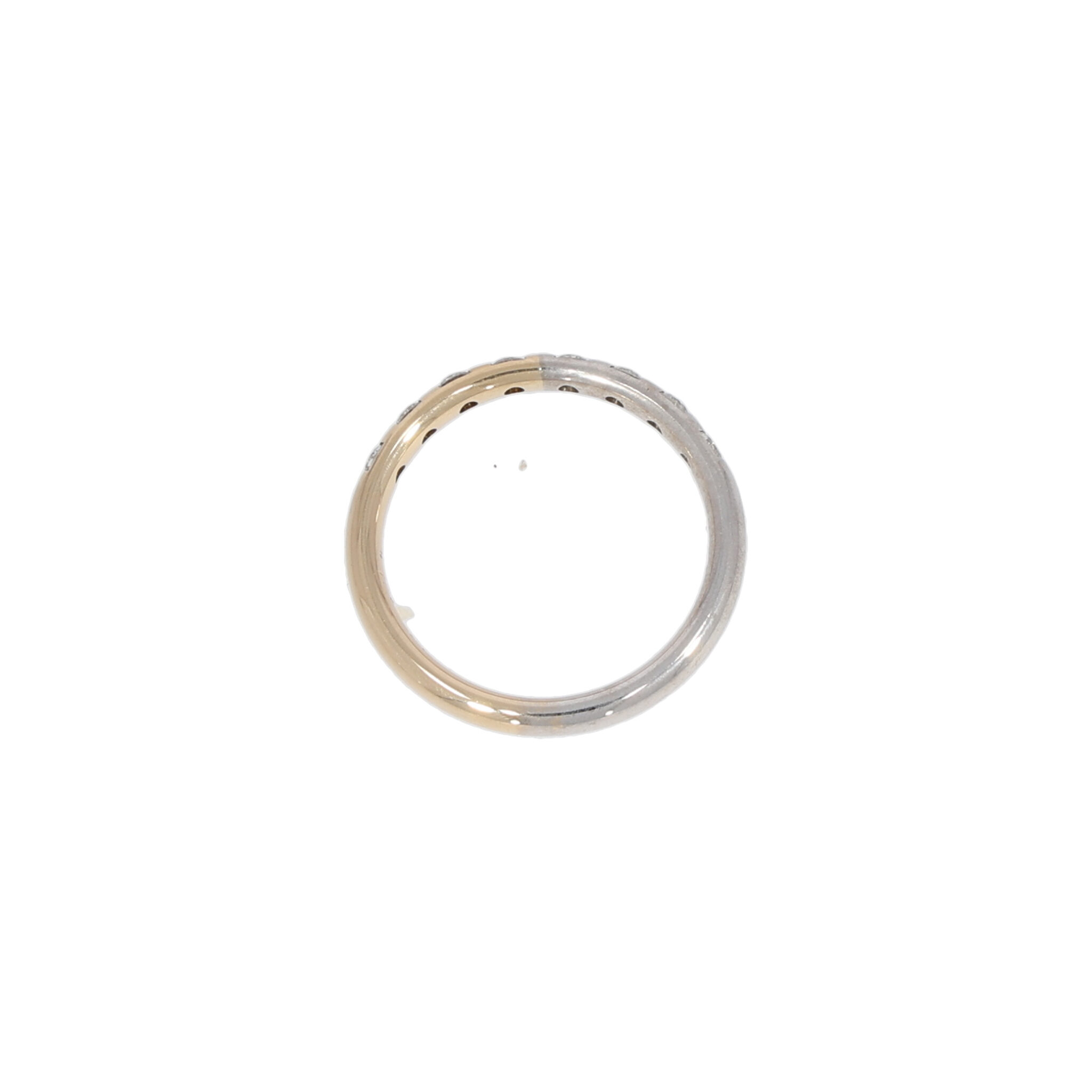 Ring halb Weißgold halb Gelbgold 585 / 14K mit 0,24ct Diamanten - Bild 4