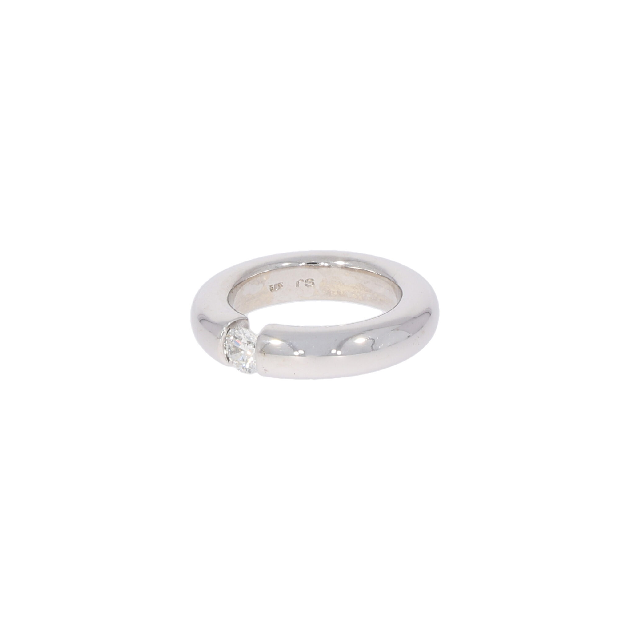 Massiver Spannring Weißgold 585 / 14K mit ca. 0,45ct Diamant - Bild 2