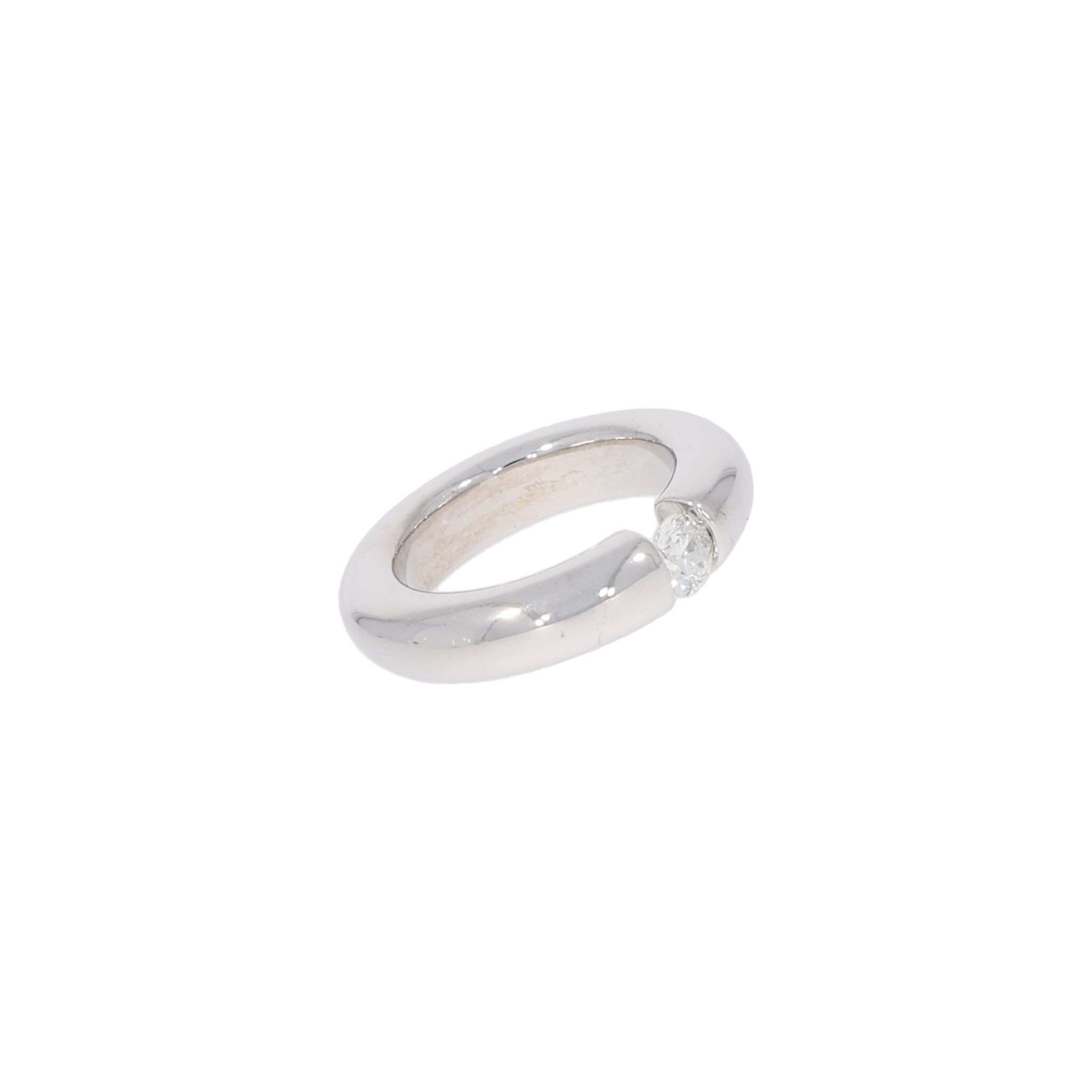 Massiver Spannring Weißgold 585 / 14K mit ca. 0,45ct Diamant - Bild 3