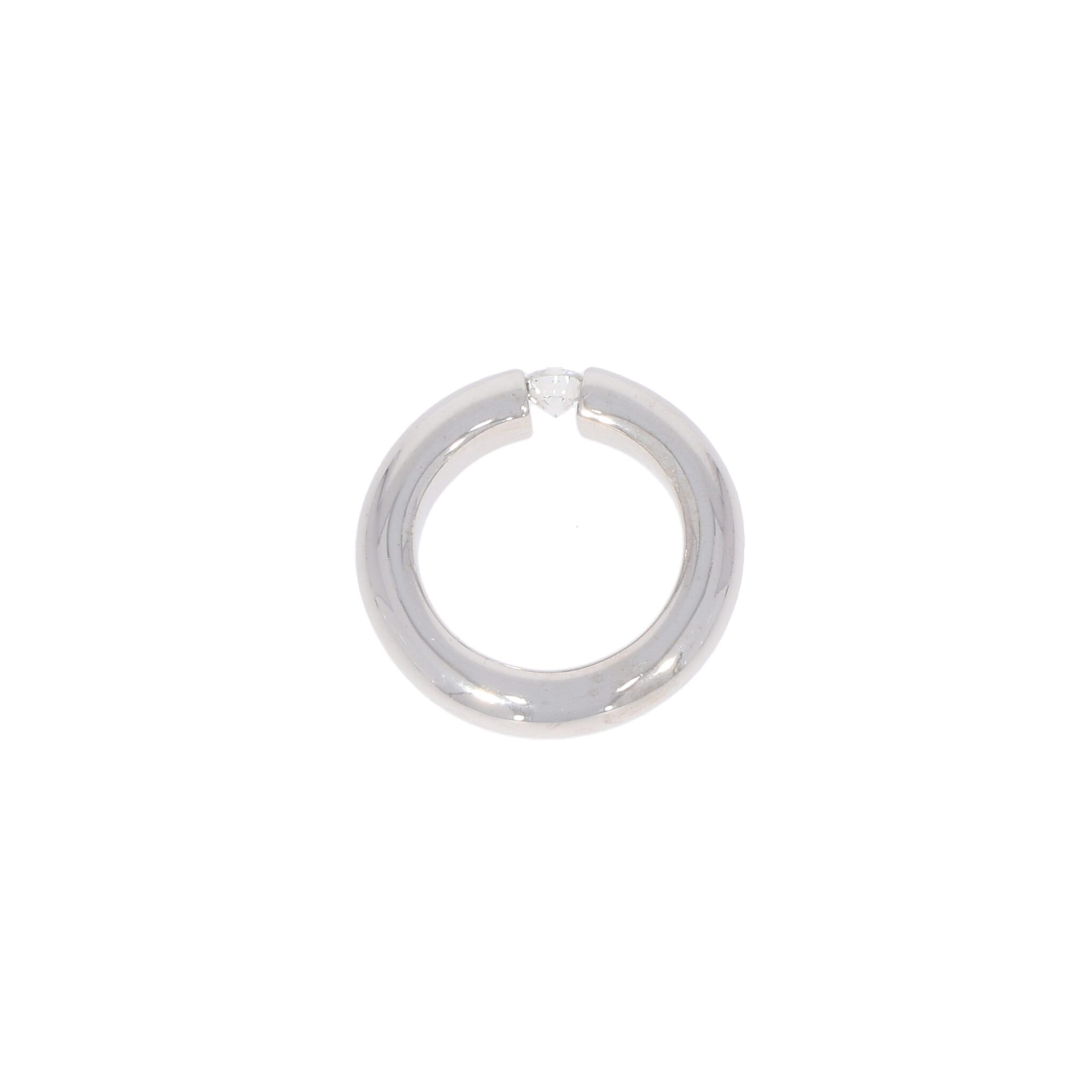Massiver Spannring Weißgold 585 / 14K mit ca. 0,45ct Diamant - Bild 4