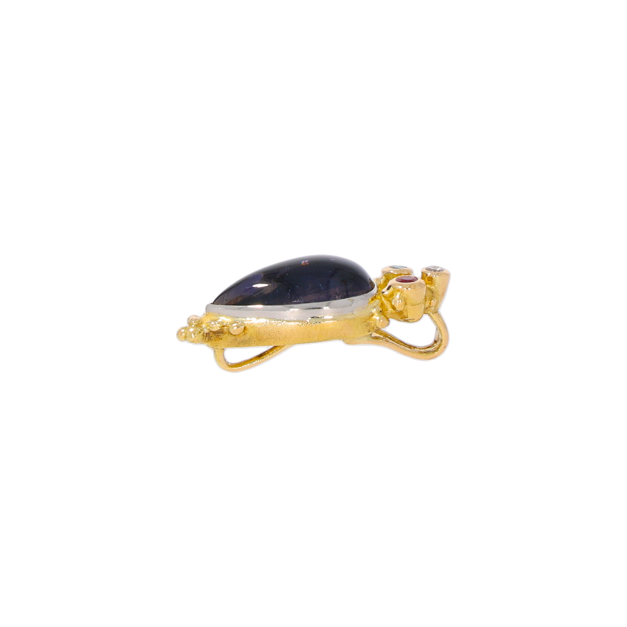 Ehinger Schwarz Anhänger Gelbgold 750 / 18K mit Tranzanit, Diamant, Smaragd, Rubin - Bild 3