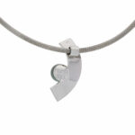 Strickkette Weißgold 750 / 18K mit Tahiti Zuchtperle und ca. 0,2ct Diamanten - Bild 4 Vorschau