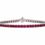 Riviérearmband mit ca.5,5ct Rubin Weißgold 750 / 18K - Bild 2 Vorschau
