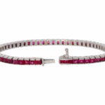 Riviérearmband mit ca.5,5ct Rubin Weißgold 750 / 18K - Bild 4 Vorschau