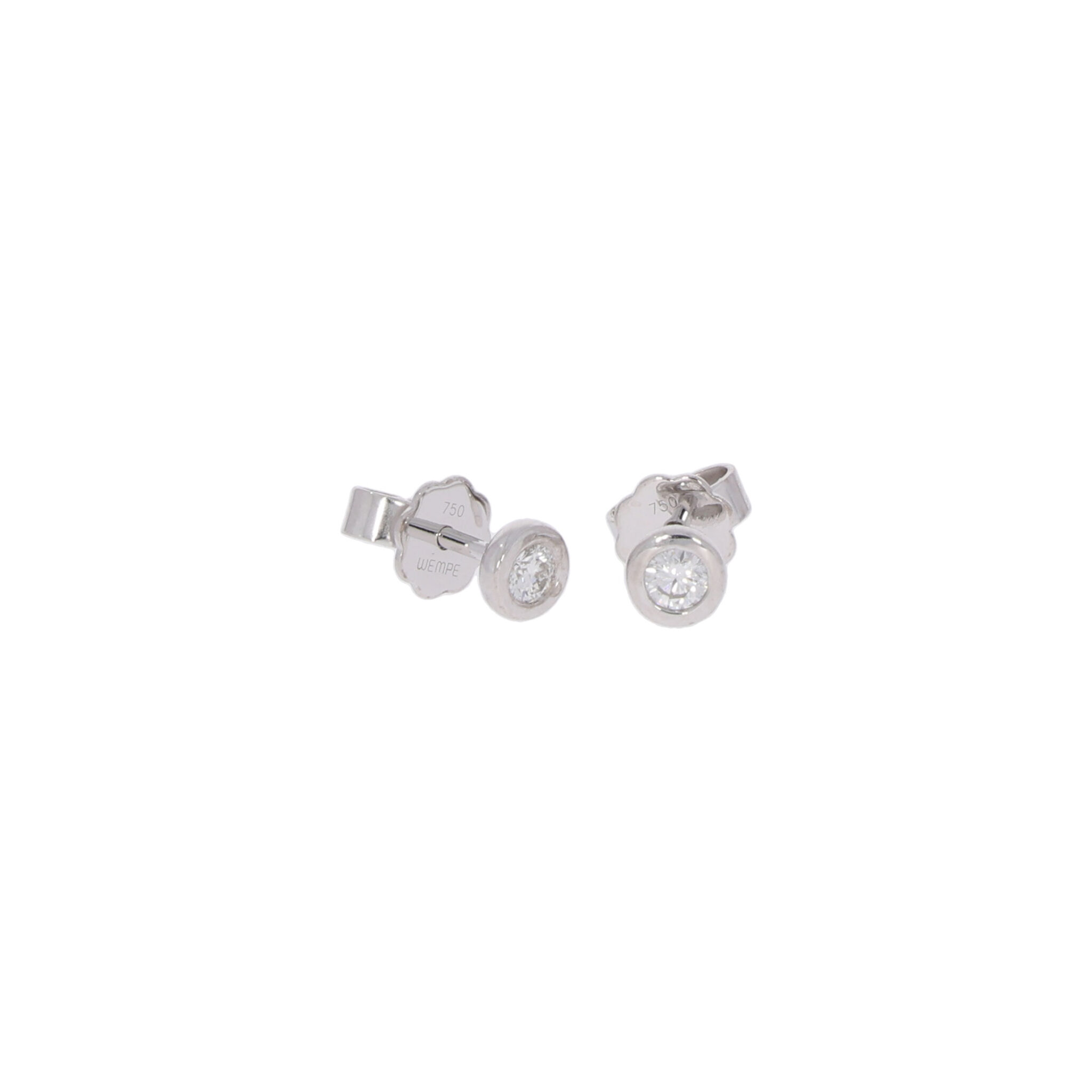 Wempe Solitär Ohrstecker Weißgold 750 / 18K ca. 0,2ct Diamanten - Bild 2