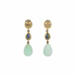 Ohrstecker Gelbgold 750 / 18K ca. 2,6ct Diamanten und ca. 1ct Saphir - Bild 3 Vorschau