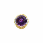 Amethyst Ring Gr.56 Gelbgold 750 / 18K mit ca. 0,27ct Diamanten Vorschau