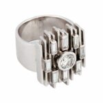 Vintage Ring Gr.50 ca. 1,08 ct Diamanten Weißgold 750/ 18K - Bild 8 Vorschau