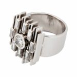 Vintage Ring Gr.50 ca. 1,08 ct Diamanten Weißgold 750/ 18K - Bild 10 Vorschau