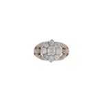 Jugendstil Ring Gr.52 Roségold / Silber mit 1,2ct Altschliff Diamanten Vorschau