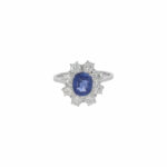 Ceylonsaphir Ring Gr.60 Weißgold 750 / 18K mit ca. 1,5ct Diamanten Vorschau