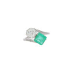 Ring Gr.53 Platin 950 mit Smaragd ca.1,6ct und Diamanten ca. 1,7ct Vorschau