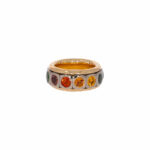 Drehring Gr.57,5 Weiß- Gelbgold 750 / 18K mit 8ct bunten Saphiren Vorschau