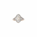 Art Deco Ring Gr.50 Weiß- / Gelbgold 585 / 14K mit ca. 0,25ct Diamanten Vorschau