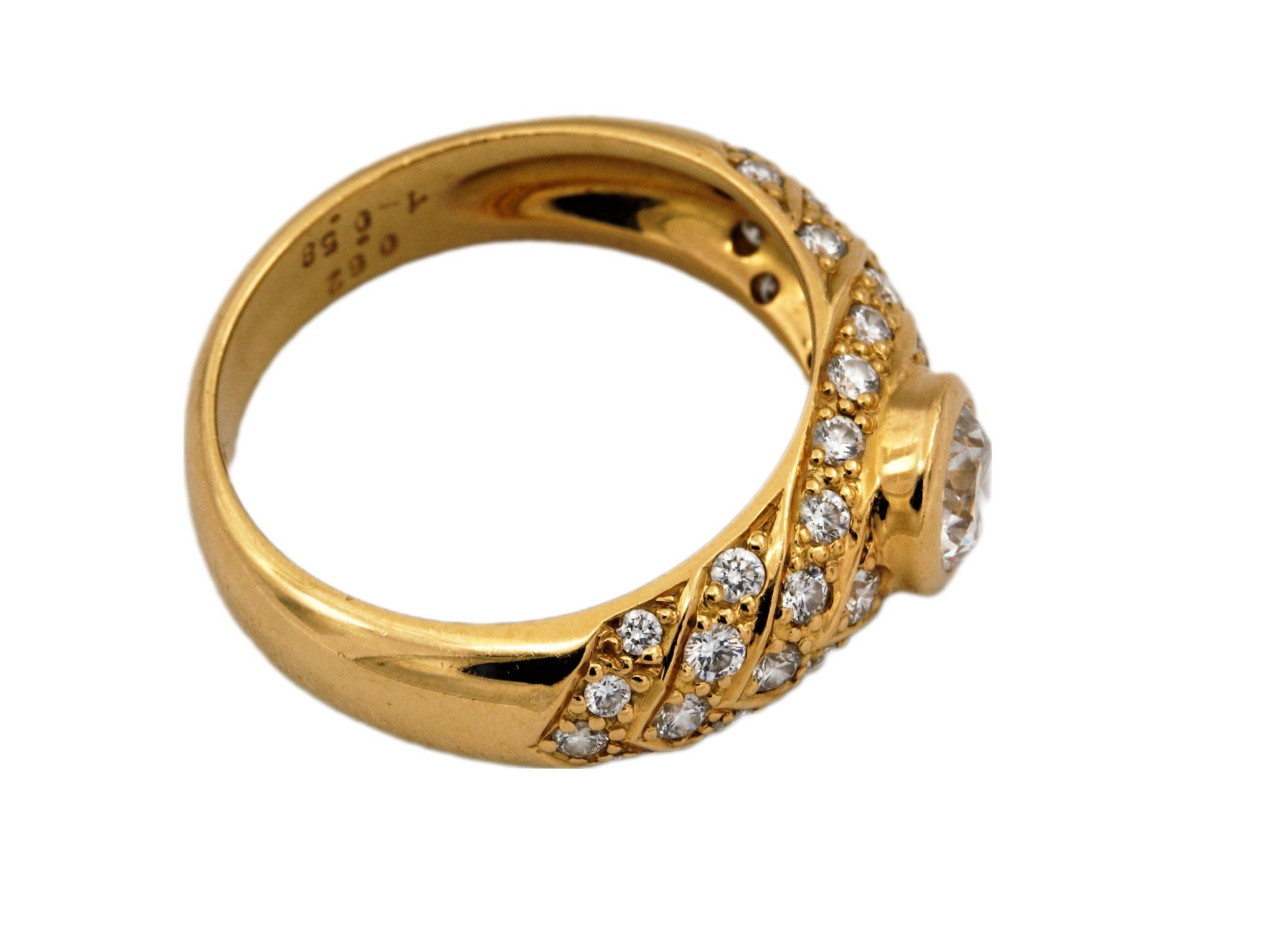 Cocktail Ring Gr.54 ca. 1,2 ct Diamanten Gelbgold 750/ 18K - Bild 4