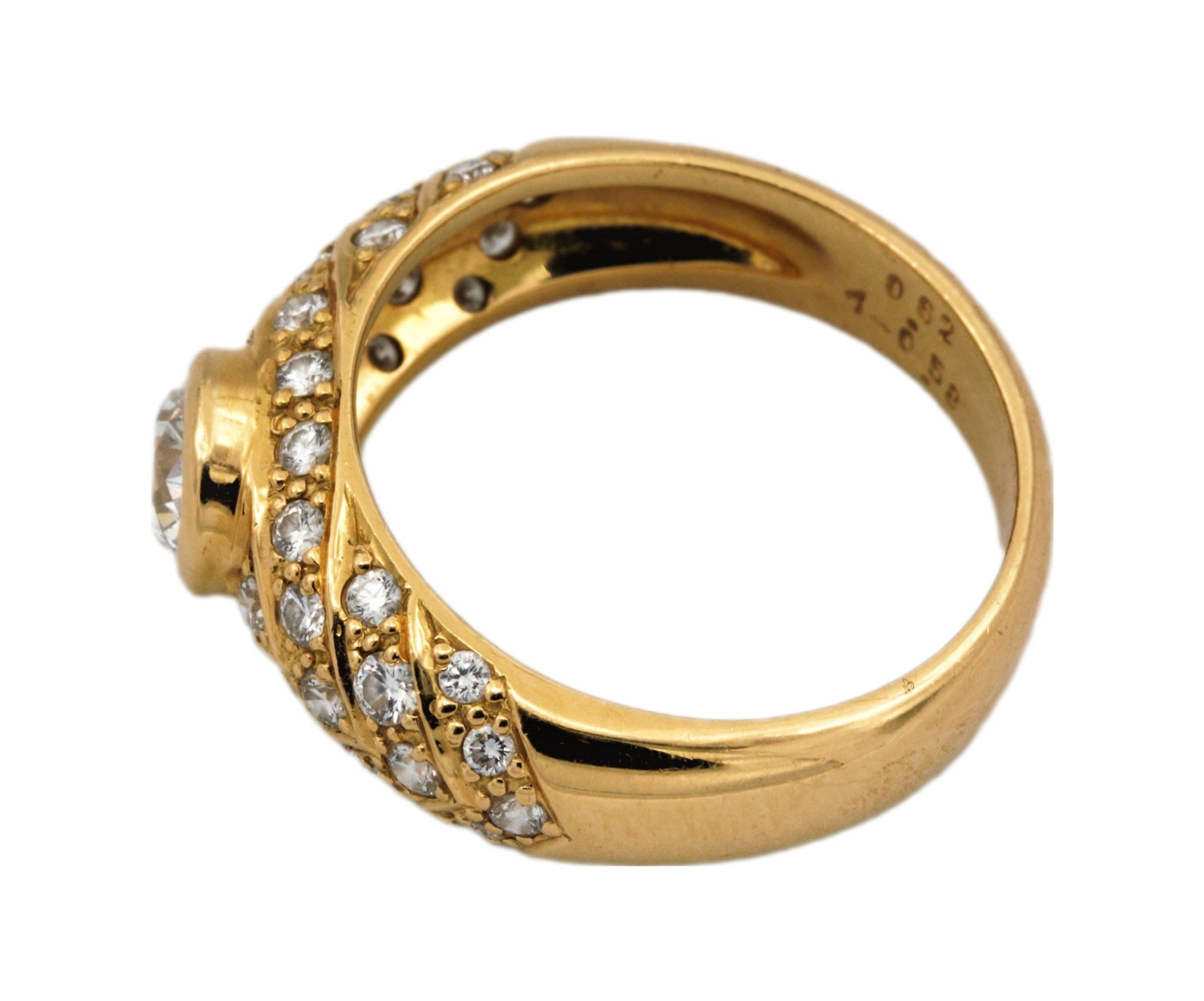 Cocktail Ring Gr.54 ca. 1,2 ct Diamanten Gelbgold 750/ 18K - Bild 5