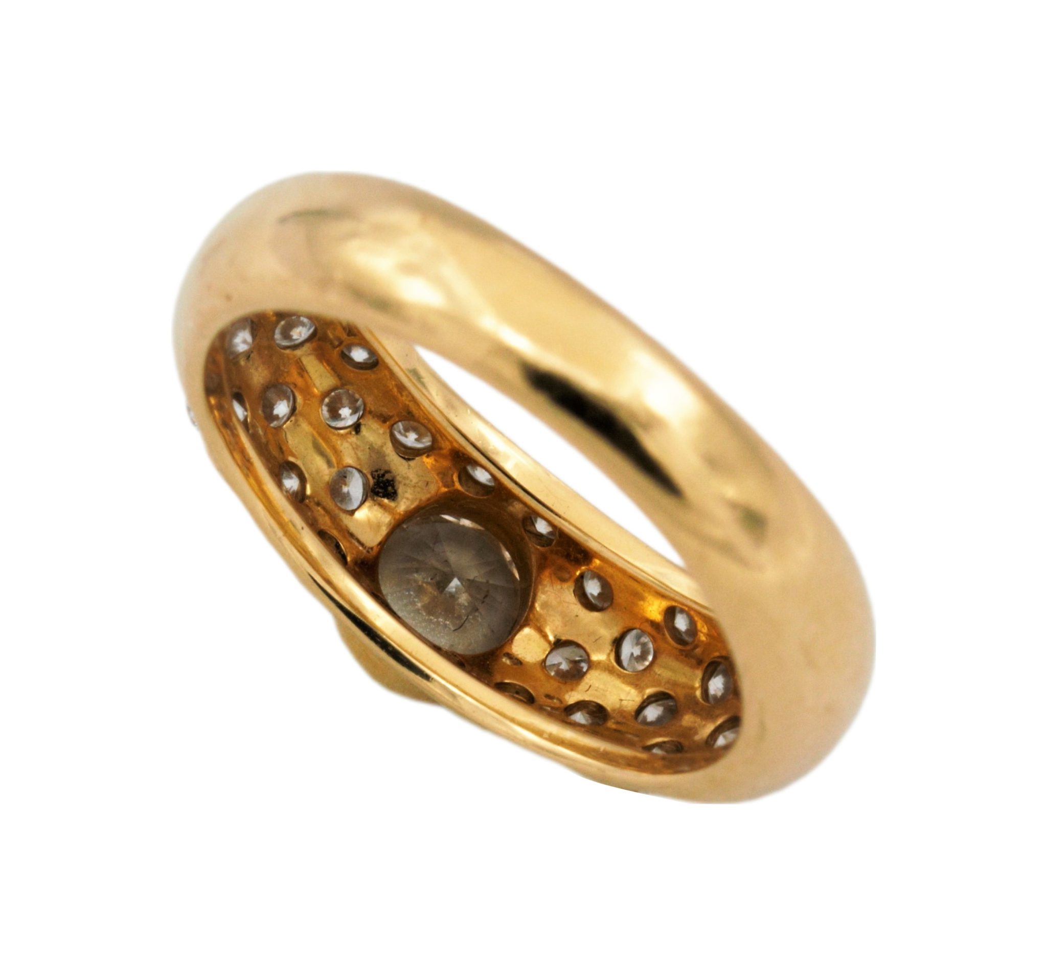 Cocktail Ring Gr.54 ca. 1,2 ct Diamanten Gelbgold 750/ 18K - Bild 6