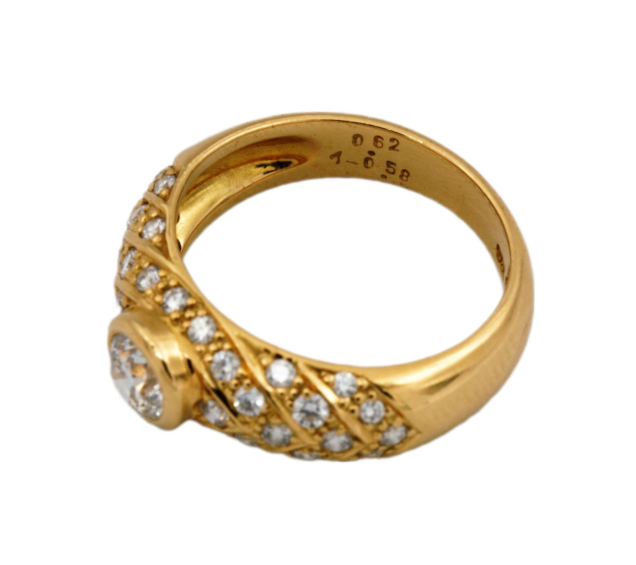 Cocktail Ring Gr.54 ca. 1,2 ct Diamanten Gelbgold 750/ 18K - Bild 7