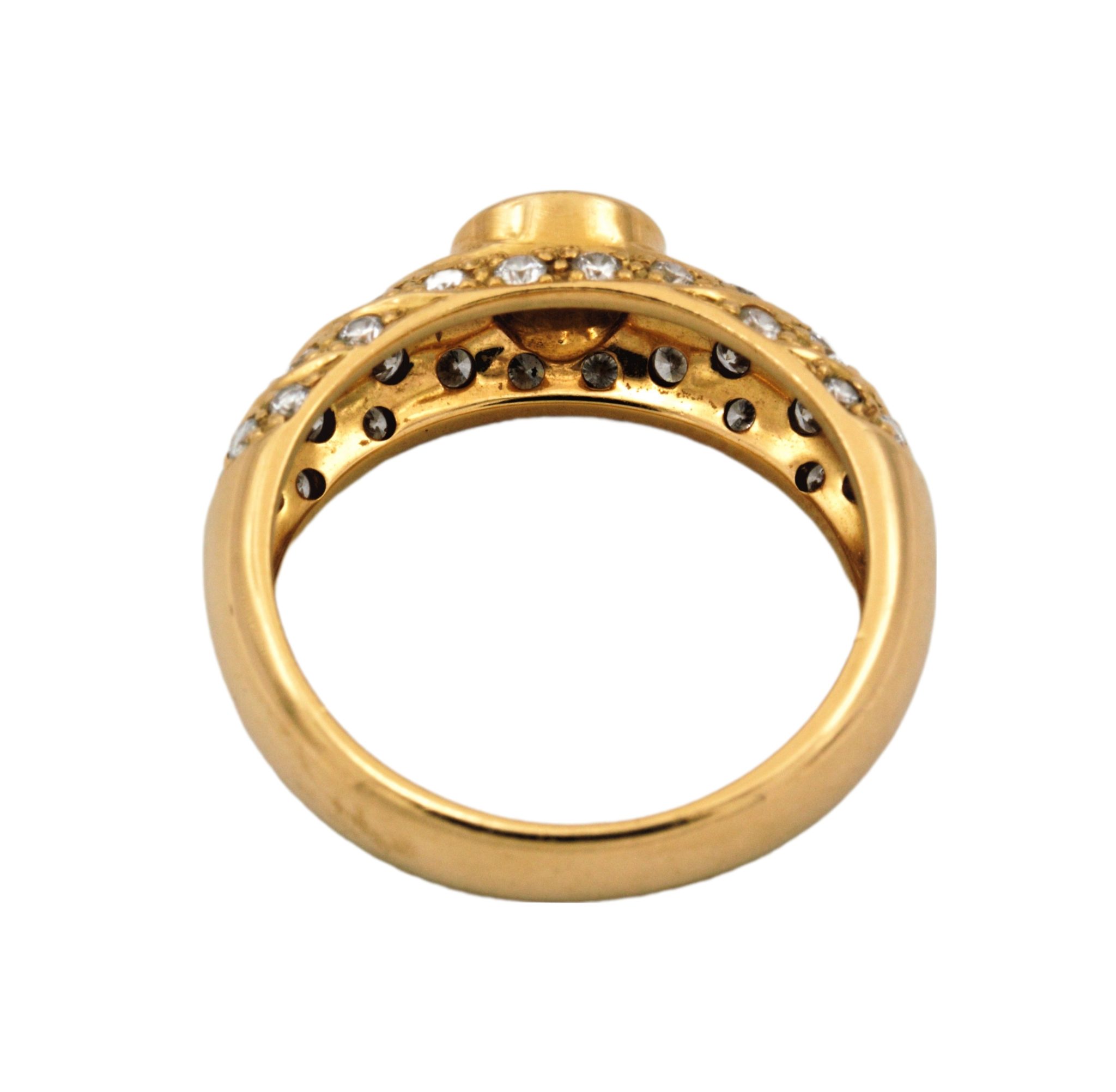 Cocktail Ring Gr.54 ca. 1,2 ct Diamanten Gelbgold 750/ 18K - Bild 8