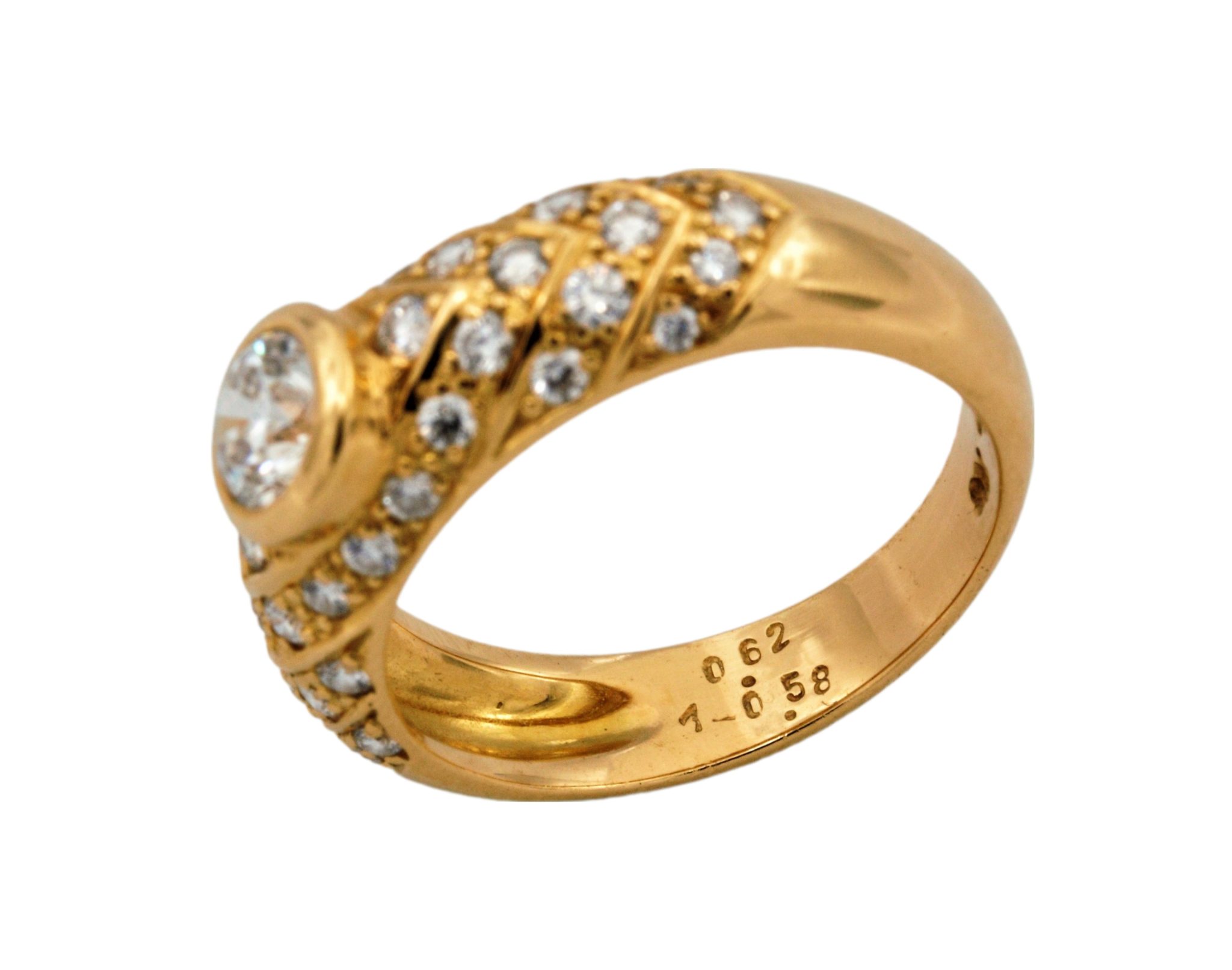 Cocktail Ring Gr.54 ca. 1,2 ct Diamanten Gelbgold 750/ 18K - Bild 9