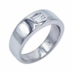 Diamant Ring Gr. 53 ca. 0,33ct Emerald Cut Platin 950 - Bild 2 Vorschau