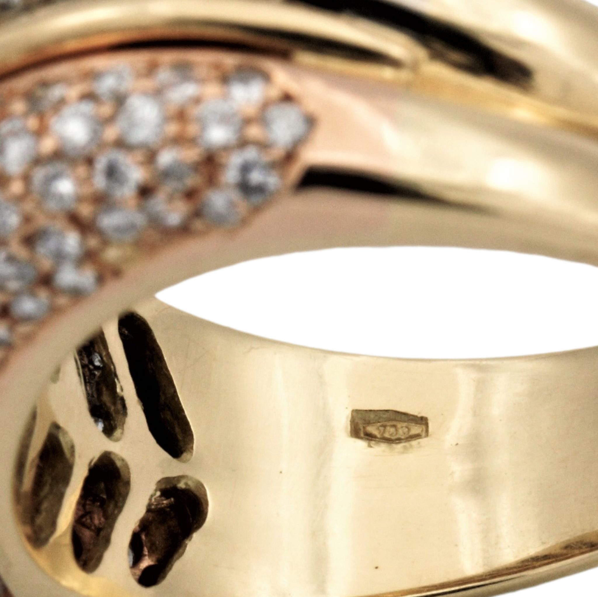 Cocktail Ring Gr.56 ca.1,7ct Diamanten Bicolor 750/ 18K - Bild 8