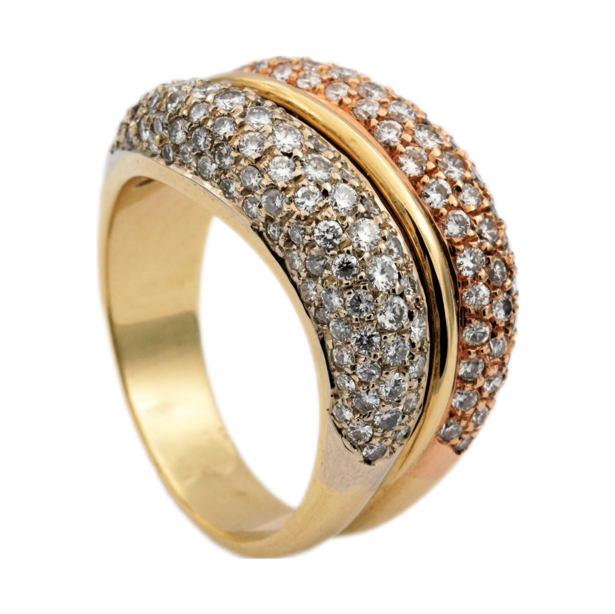 Cocktail Ring Gr.56 ca.1,7ct Diamanten Bicolor 750/ 18K - Bild 2