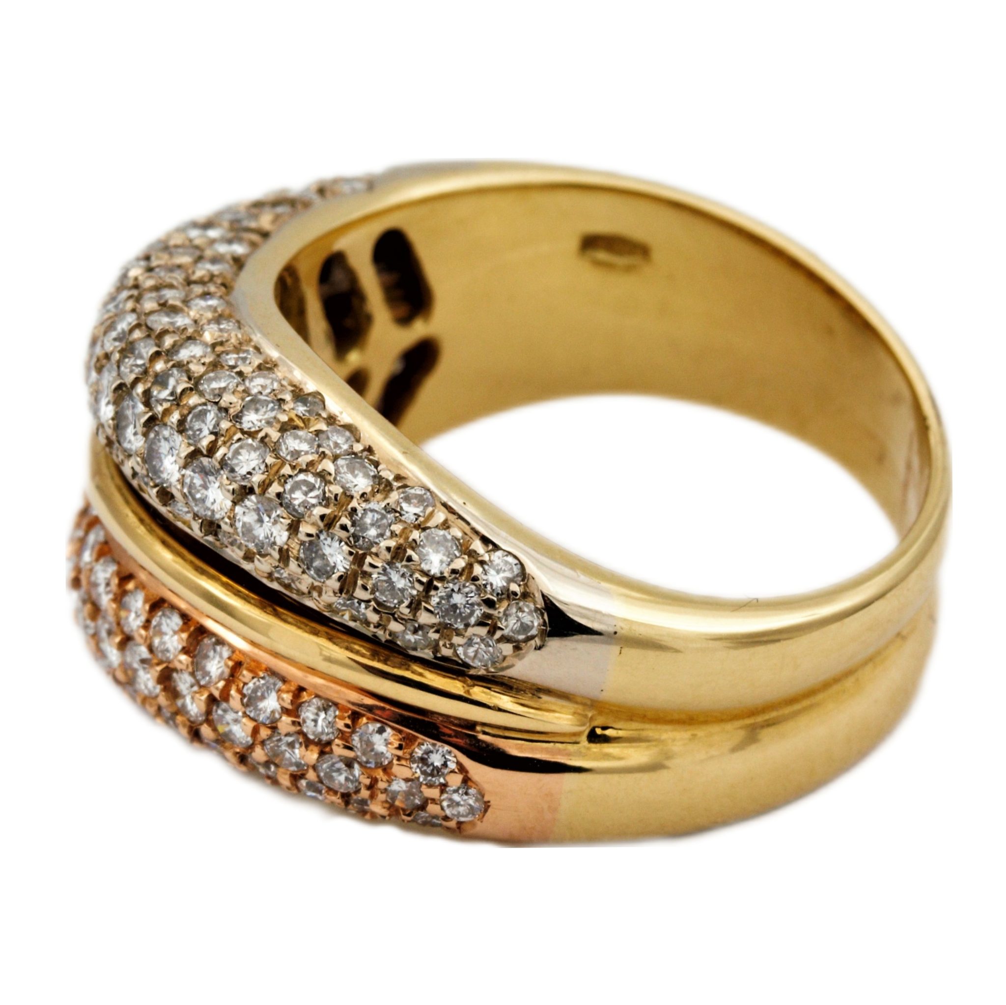 Cocktail Ring Gr.56 ca.1,7ct Diamanten Bicolor 750/ 18K - Bild 6