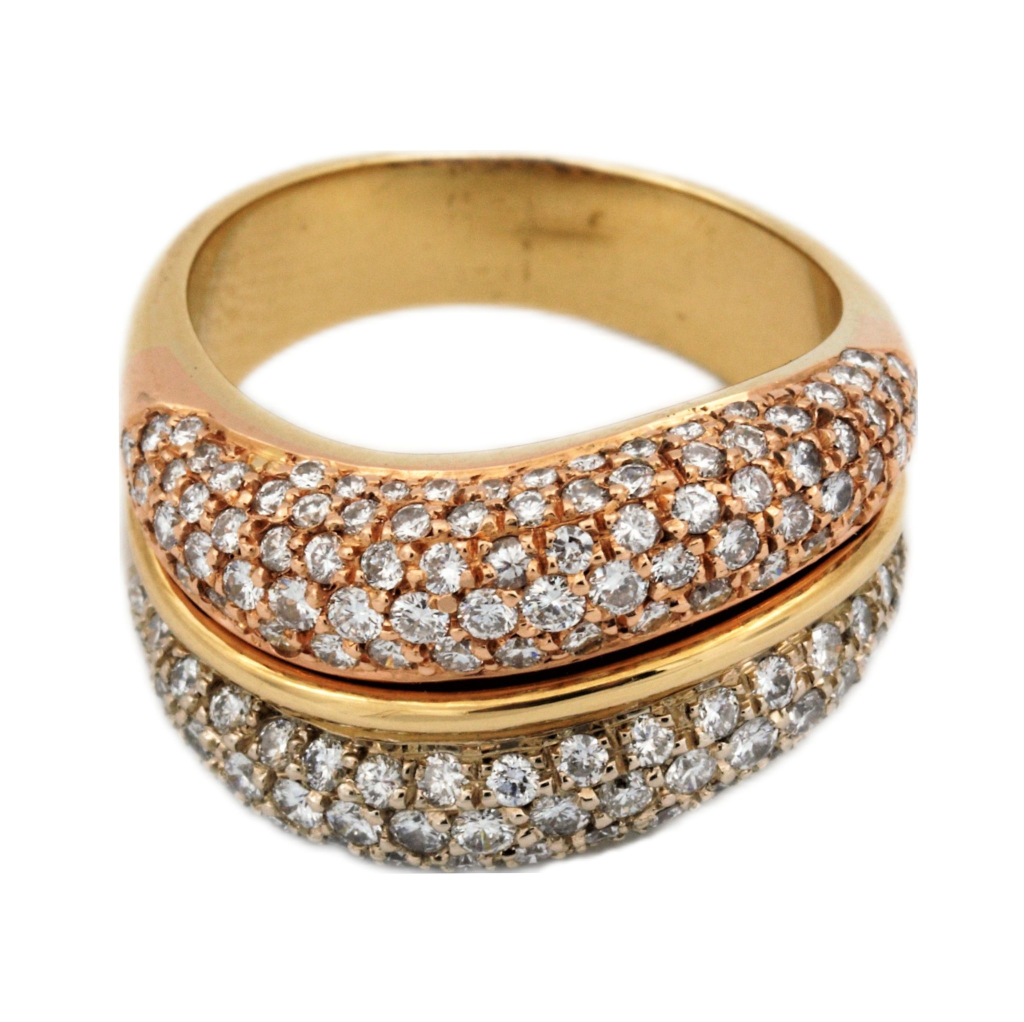Cocktail Ring Gr.56 ca.1,7ct Diamanten Bicolor 750/ 18K - Bild 7