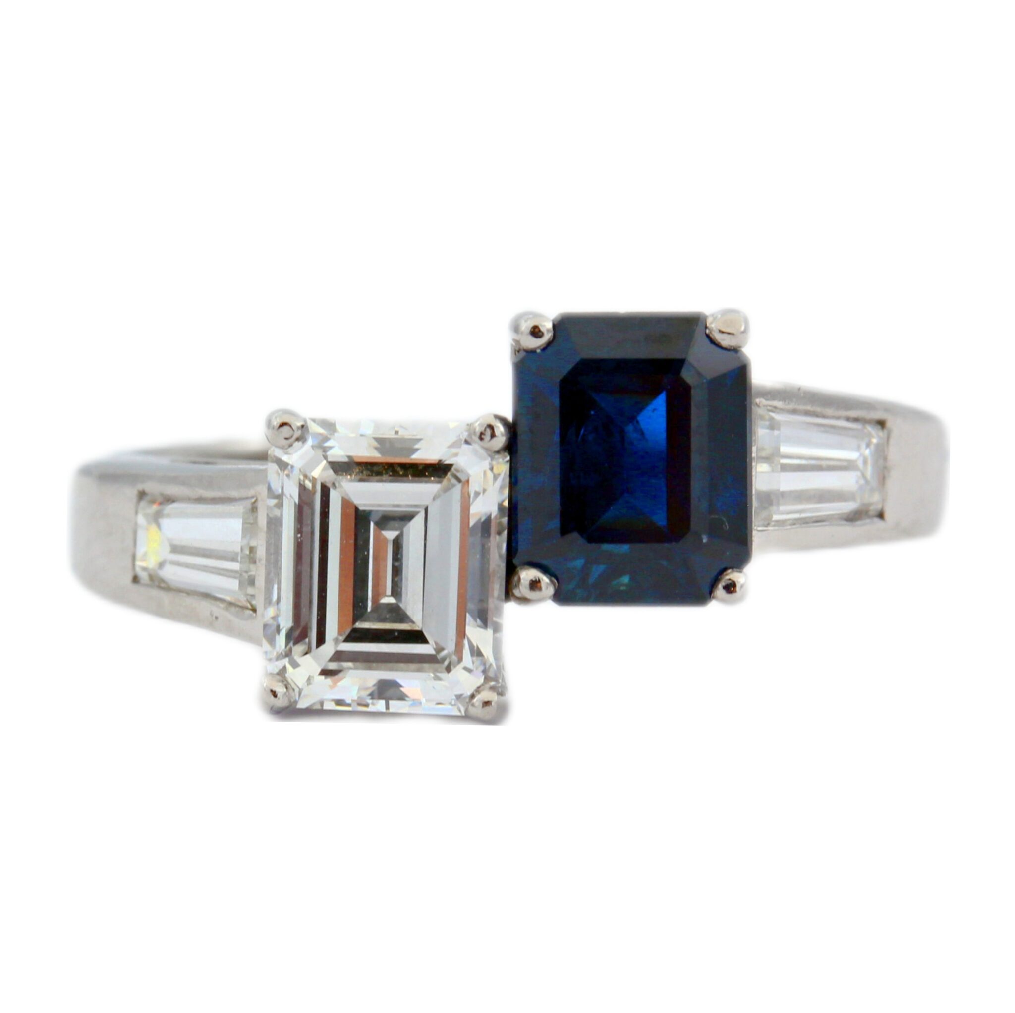 „Toi et Moi“ Saphir Ring Gr.54 ca. 1,52ct Diamanten Weißgold 750/ 18K - Bild 6