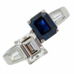 „Toi et Moi“ Saphir Ring Gr.54 ca. 1,52ct Diamanten Weißgold 750/ 18K - Bild 7 Vorschau