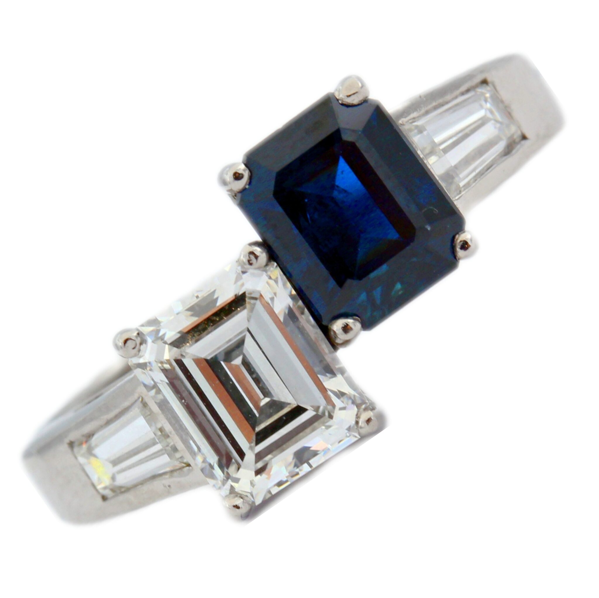 „Toi et Moi“ Saphir Ring Gr.54 ca. 1,52ct Diamanten Weißgold 750/ 18K - Bild 7