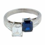 „Toi et Moi“ Saphir Ring Gr.54 ca. 1,52ct Diamanten Weißgold 750/ 18K Vorschau