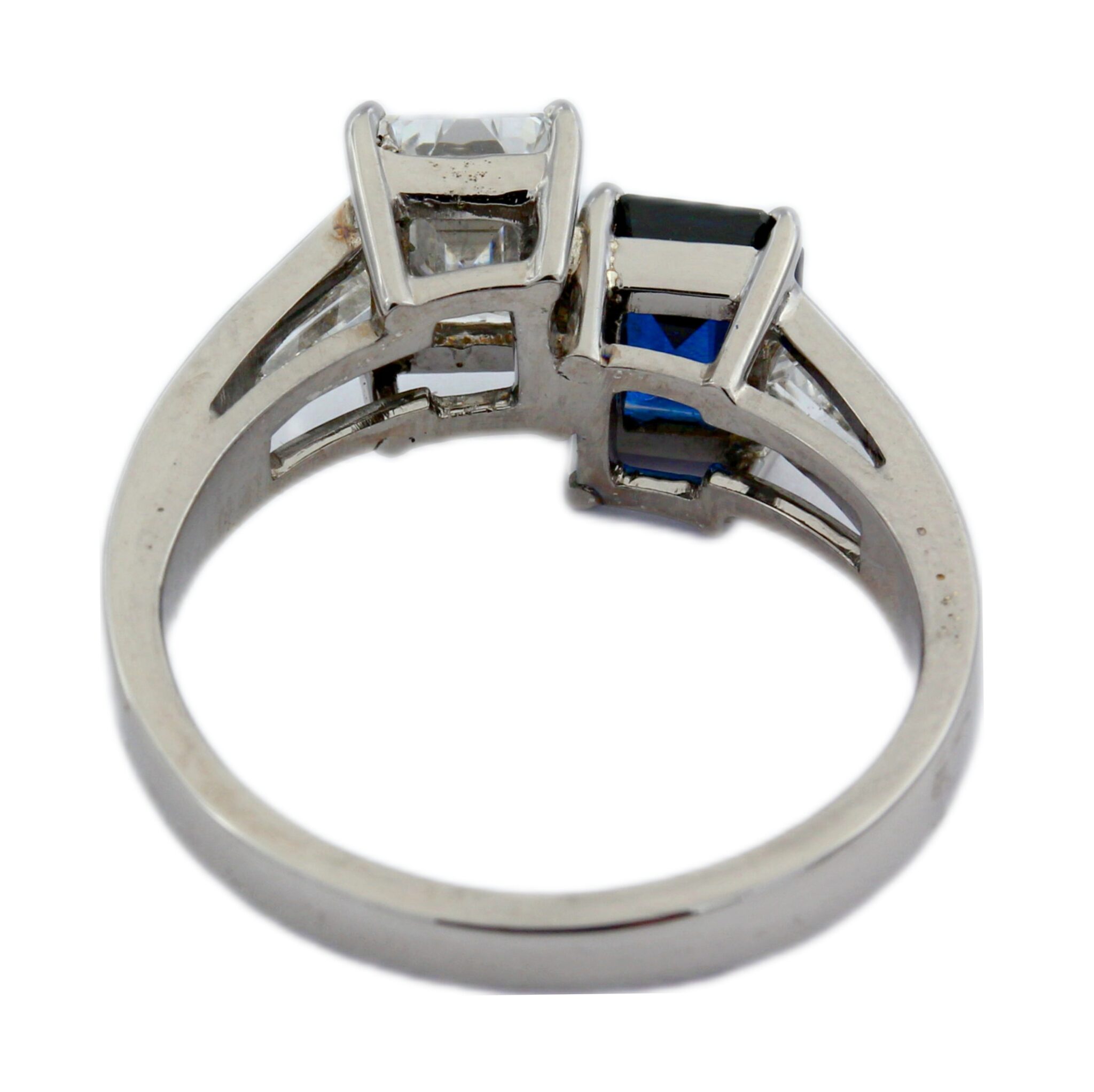 „Toi et Moi“ Saphir Ring Gr.54 ca. 1,52ct Diamanten Weißgold 750/ 18K - Bild 4