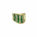 Ring Gr. 61 Gelbgold 750 / 18K mit Diamanten und Smaragden Vorschau