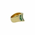 Ring Gr. 61 Gelbgold 750 / 18K mit Diamanten und Smaragden - Bild 2 Vorschau