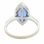 Tansanit „Halo“ Diamant Ring Weißgold 750 / 18K - Bild 4 Vorschau