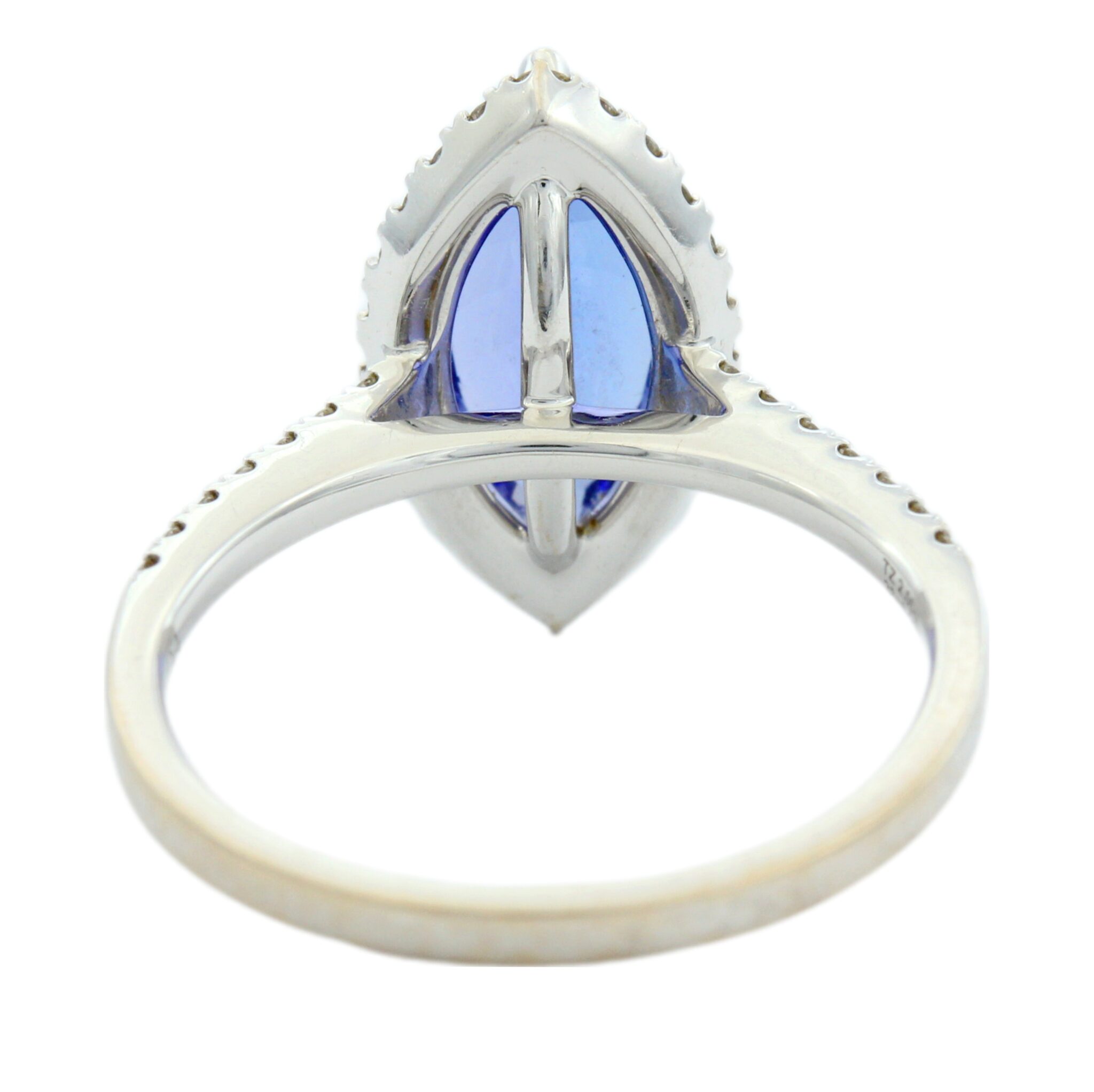 Tansanit „Halo“ Diamant Ring Weißgold 750 / 18K - Bild 4