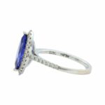 Tansanit „Halo“ Diamant Ring Weißgold 750 / 18K - Bild 5 Vorschau