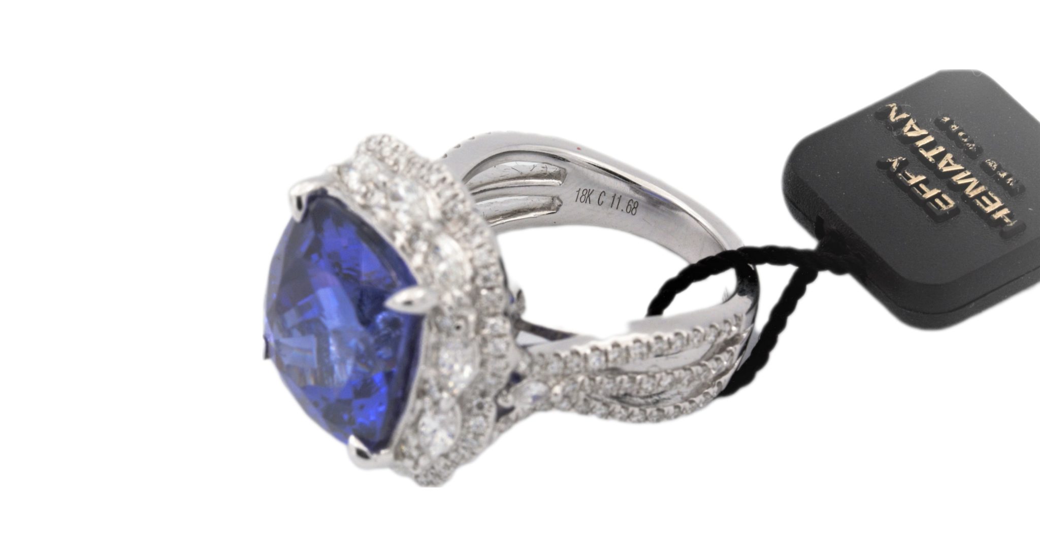 Effy „Black Tag“ Tansanit Ring Gr.54 ca.1,46ct Diamanten Weißgold 750/ 18K - Bild 2