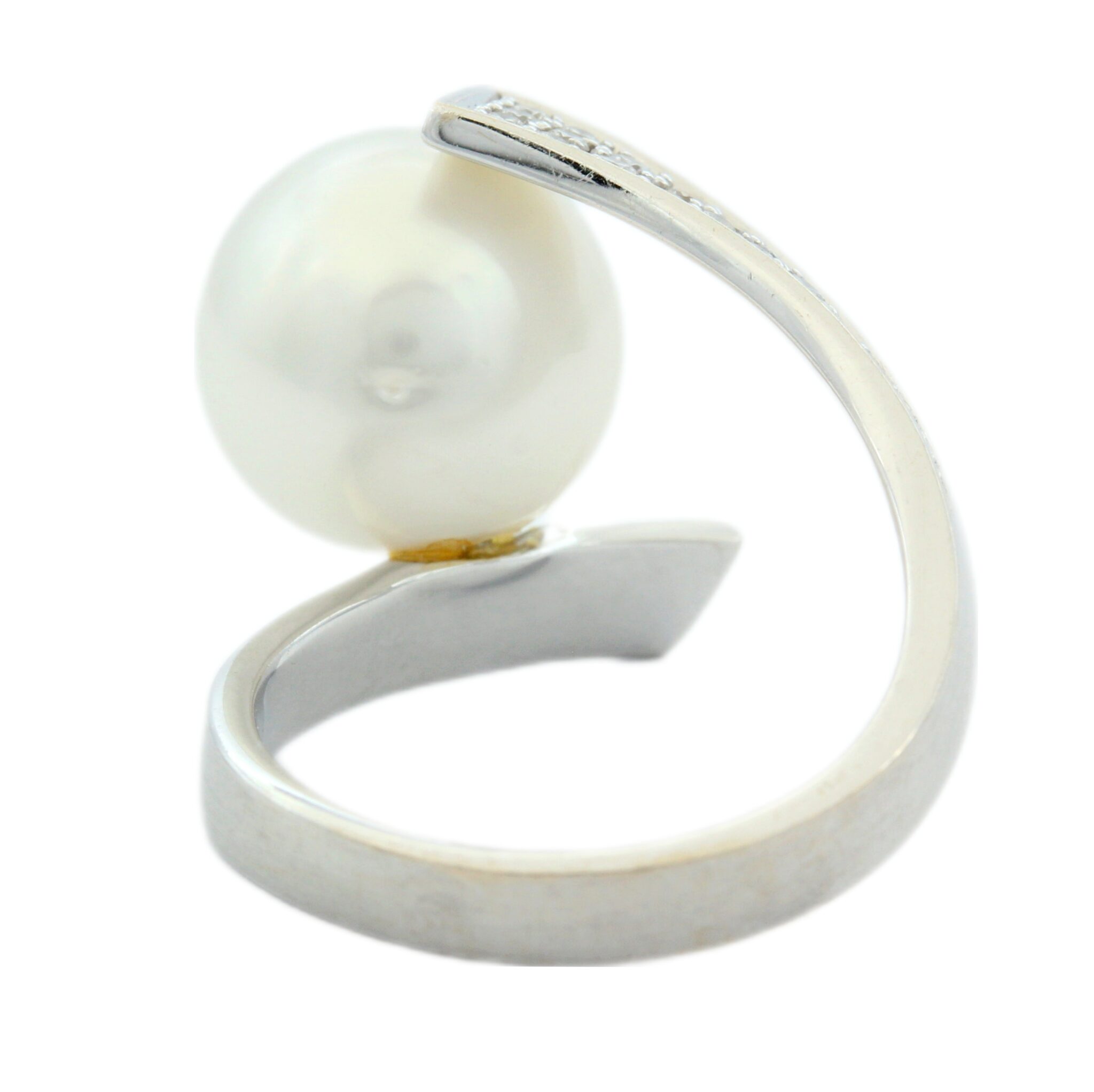 South Sea Perlen Ring Weißgold 750 / 18K mit ca. 0,23ct Diamanten - Bild 4