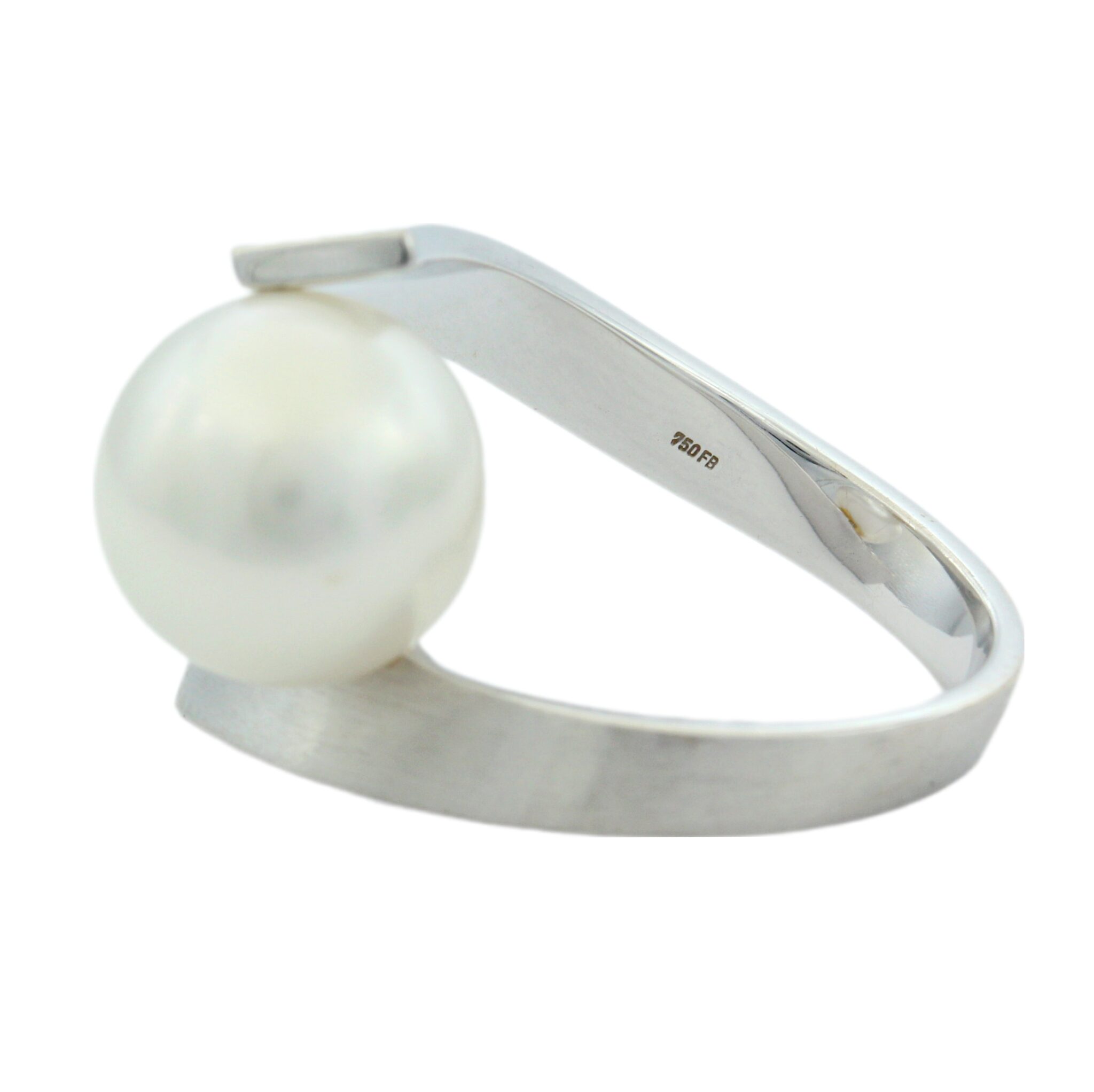 South Sea Perlen Ring Weißgold 750 / 18K mit ca. 0,23ct Diamanten - Bild 6