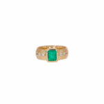 Smaragd Ring Gr. 56,5 Gelbgold 750 / 18K mit 0,2ct Diamanten Vorschau