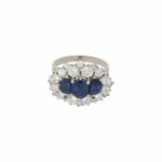 Saphir Ring Gr. 59 Weißgold 750 / 18K mit ca. 2,5ct Diamanten Vorschau